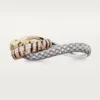 Bague Trinity à deux doigts, laquée, pavée