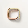 Bague Trinity, forme coussin, grand modèle, demi-sertie