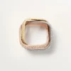 Bague Trinity, forme coussin, grand modèle, pavée