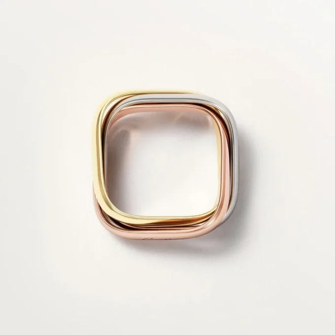 Bague Trinity, forme coussin, modèle classique Bague Trinity, forme coussin, modèle classique