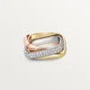 Bague Trinity, forme coussin, modèle moyen, demi-sertie