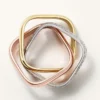 Bague Trinity, forme coussin, modèle moyen, demi-sertie