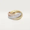 Bague Trinity, grand modèle, pavée
