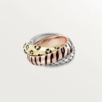 Bague Trinity, laquée, demi-sertie