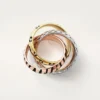 Bague Trinity, laquée, demi-sertie