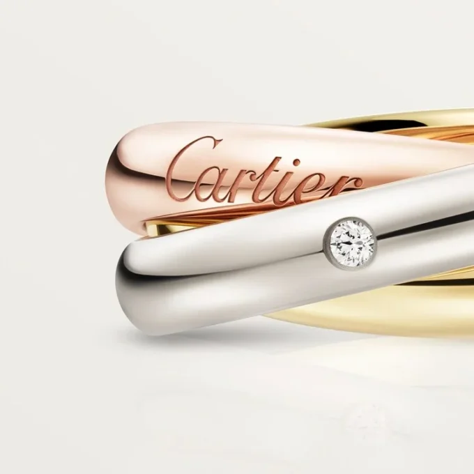 Bague Trinity, modèle classique, 5 diamants