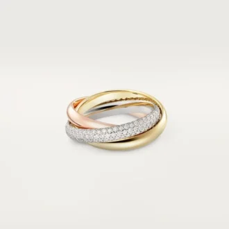 Bague Trinity, modèle classique, demi-sertie