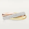 Bague Trinity, modèle classique, demi-sertie Bague Trinity, modèle classique, demi-sertie
