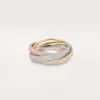 Bague Trinity, modèle classique, pavée Bague Trinity, modèle classique, pavée