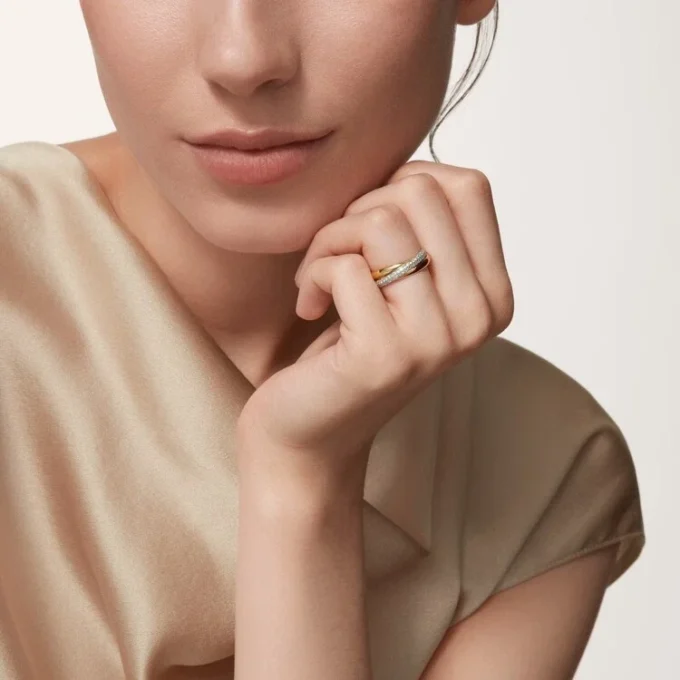 Bague Trinity, petit modèle, demi-sertie