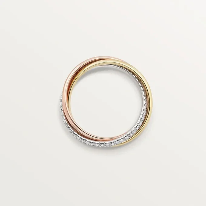 Bague Trinity, petit modèle, demi-sertie