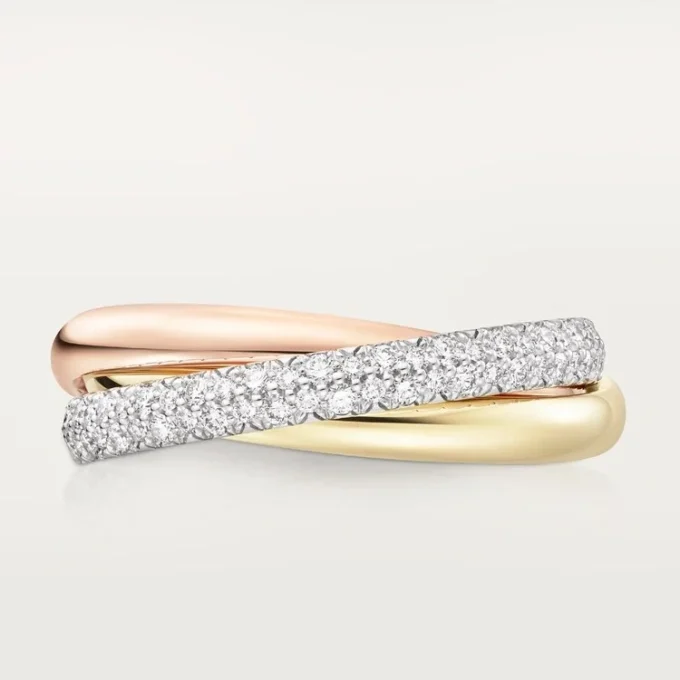 Bague Trinity, petit modèle, demi-sertie