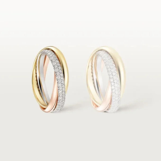 Bague Trinity, petit modèle, demi-sertie