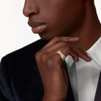 Bague Trinity, petit modèle, pavée