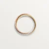 Bague Trinity, petit modèle, pavée