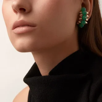 Boucle d&rsquo;oreille Clash de Cartier, chrysoprase, modèle extra-large