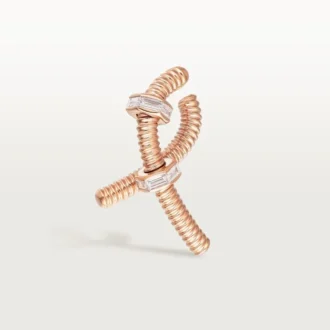Boucle d&rsquo;oreille droite Ecrou De Cartier – Or rose, diamants – Cartier