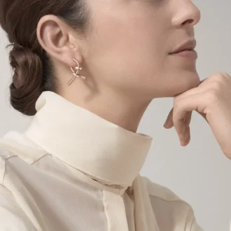 Boucle d&rsquo;oreille droite Ecrou De Cartier – Or rose, diamants – Cartier