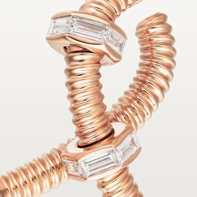 Boucle d’oreille droite Ecrou De Cartier – Or rose, diamants – Cartier Boucle d’oreille droite Ecrou De Cartier – Or rose, diamants – Cartier