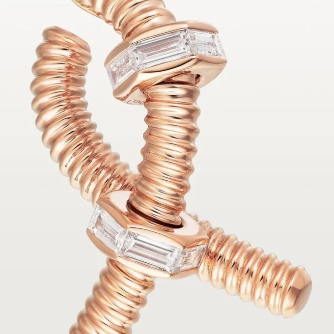Boucle d’oreille gauche Ecrou De Cartier – Or rose, diamants – Cartier Boucle d’oreille gauche Ecrou De Cartier – Or rose, diamants – Cartier