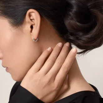 Boucle d&rsquo;oreille Love – Or blanc, diamant – Cartier