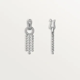 Boucles d&rsquo;oreilles à agrafe, diamants taille brillant, pavés