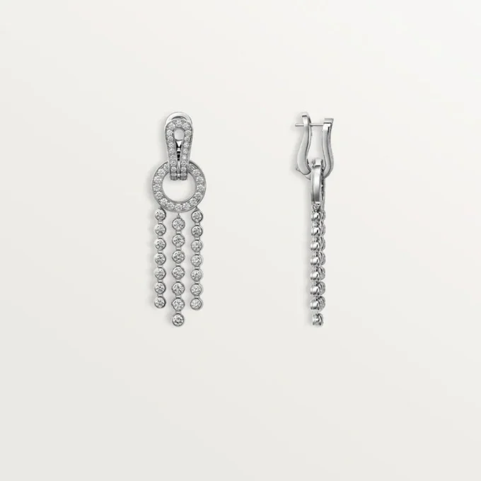 Boucles d&rsquo;oreilles à agrafe, diamants taille brillant, pavés