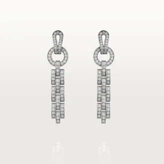 Boucles d&rsquo;oreilles Agrafe – Or blanc, diamants – Cartier