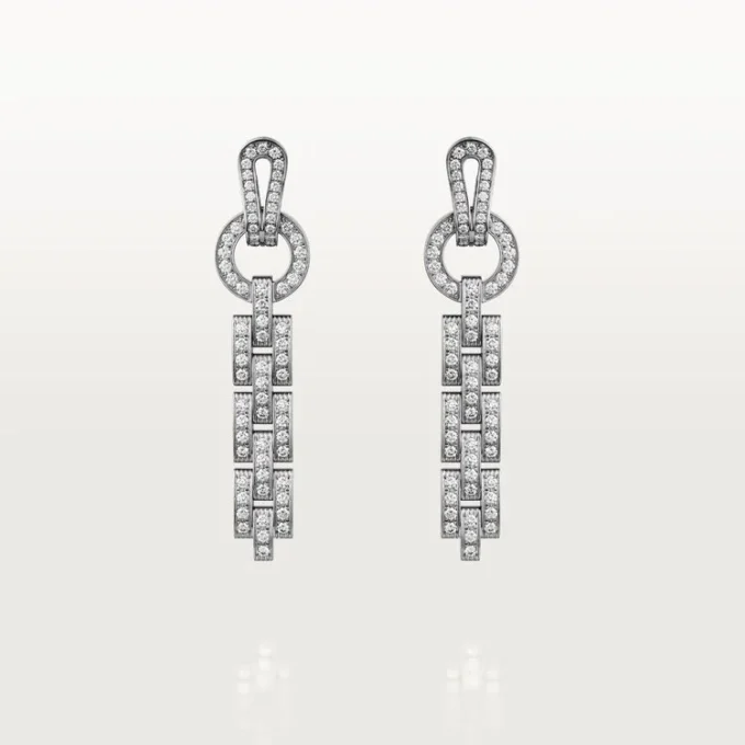 Boucles d&rsquo;oreilles Agrafe – Or blanc, diamants – Cartier