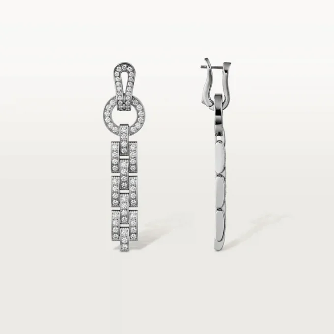 Boucles d&rsquo;oreilles Agrafe – Or blanc, diamants – Cartier
