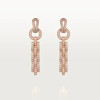 Boucles d&rsquo;oreilles Agrafe – Or rose, diamants – Cartier