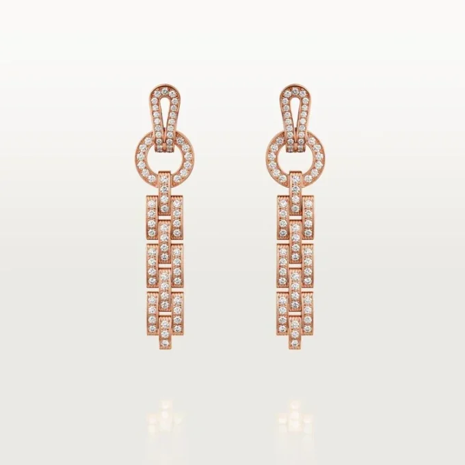 Boucles d&rsquo;oreilles Agrafe – Or rose, diamants – Cartier