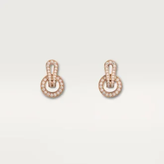 Boucles d&rsquo;oreilles Agrafe – Or rose, diamants – Cartier