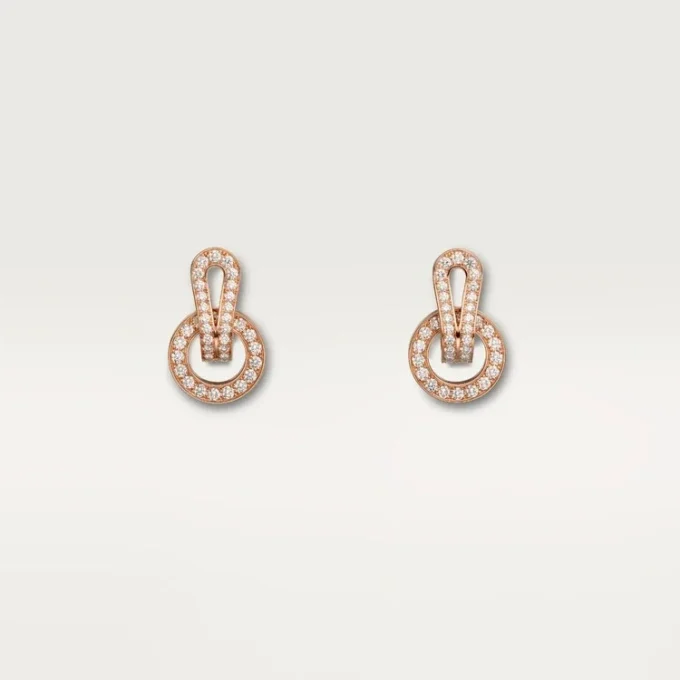 Boucles d&rsquo;oreilles Agrafe – Or rose, diamants – Cartier
