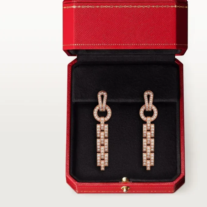 Boucles d&rsquo;oreilles Agrafe – Or rose, diamants – Cartier