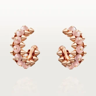 Boucles d&rsquo;oreilles Clash de Cartier, calcédoine rose