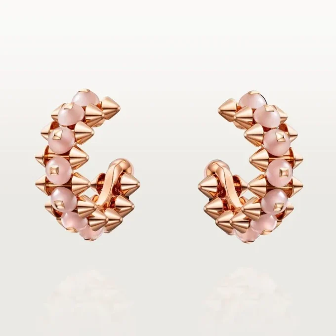 Boucles d&rsquo;oreilles Clash de Cartier, calcédoine rose