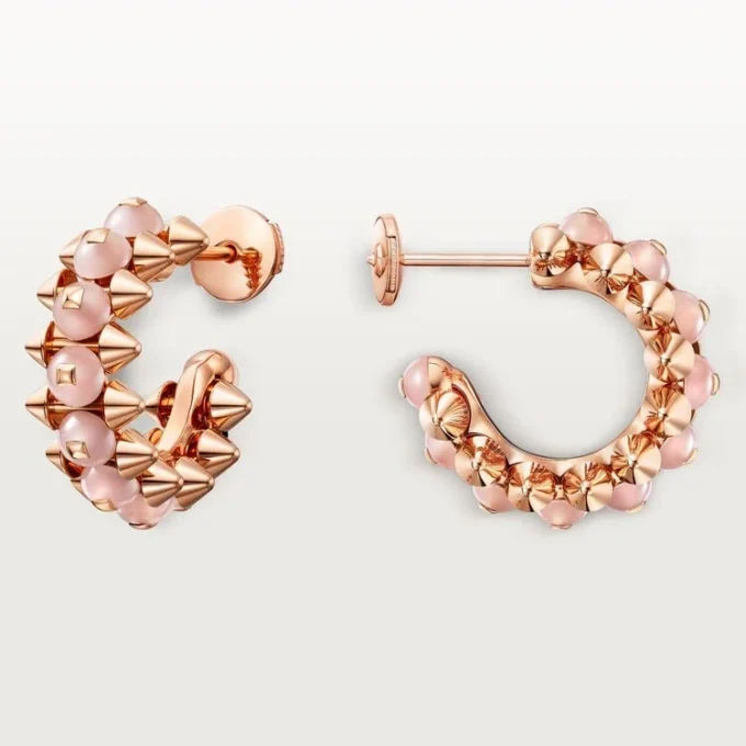 Boucles d&rsquo;oreilles Clash de Cartier, calcédoine rose