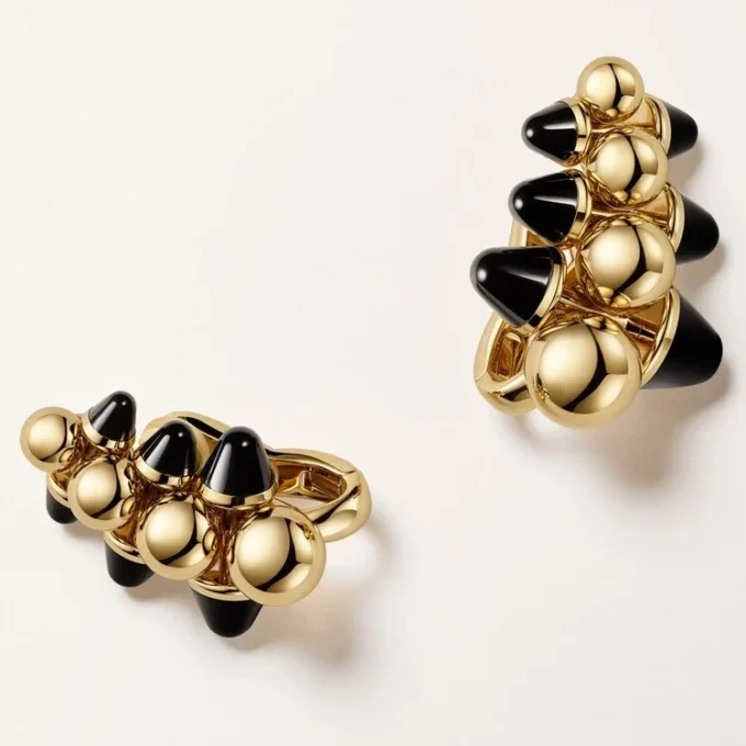 Boucles d’oreilles Clash de Cartier, modèle extra-large, onyx, multiwear