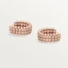 Boucles d&rsquo;oreilles créoles Clash de Cartier, double rangée, pavées