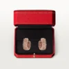 Boucles d&rsquo;oreilles créoles Clash de Cartier, double rangée, pavées