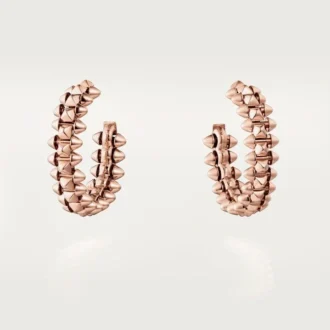 Boucles d&rsquo;oreilles créoles Clash de Cartier – Or rose, petit modèle | Cartier US