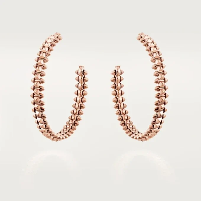 Boucles d&rsquo;oreilles créoles Clash de Cartier, petit modèle – Or rose – Cartier