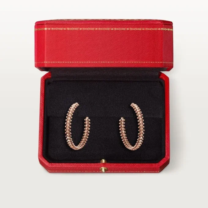 Boucles d&rsquo;oreilles créoles Clash de Cartier, petit modèle – Or rose – Cartier