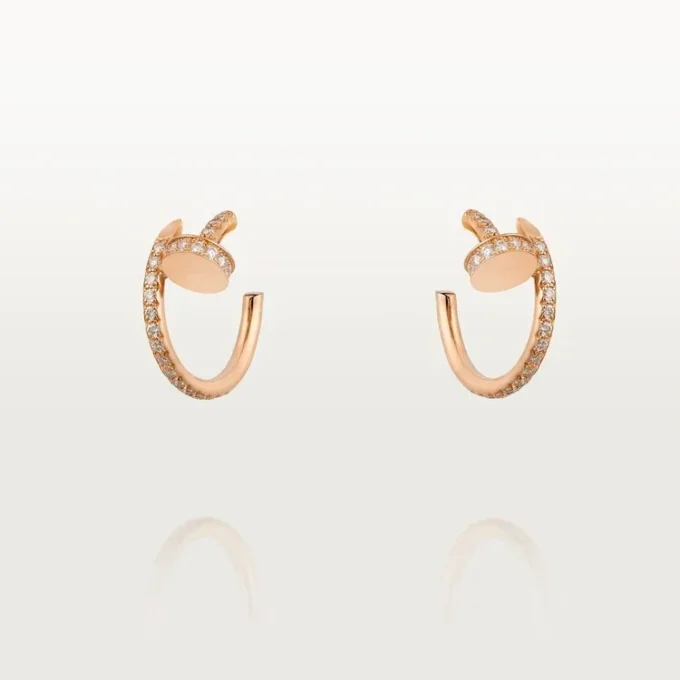 Boucles d&rsquo;oreilles créoles Juste Un Clou en diamant, or rose | Cartier US
