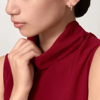 Boucles d&rsquo;oreilles créoles Juste Un Clou en diamant, or rose | Cartier US