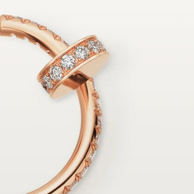 Boucles d&rsquo;oreilles créoles Juste Un Clou en diamant, or rose | Cartier US