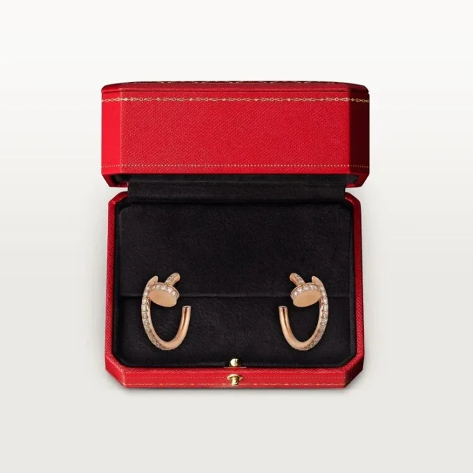 Boucles d&rsquo;oreilles créoles Juste Un Clou en diamant, or rose | Cartier US