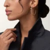 Boucles d&rsquo;oreilles créoles Juste Un Clou, grand modèle, pavées