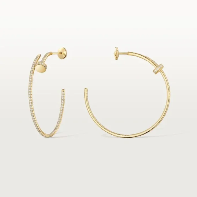 Boucles d&rsquo;oreilles créoles Juste Un Clou, grand modèle, pavées